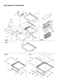 Deli, Shelves And Crisper parts for Kenmore Refrigerator 596.58632891 (59658632891, 596 58632891) from AppliancePartsPros.com
