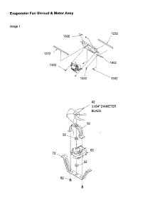Evaporator Fan Shroud And Motor parts for Kenmore Refrigerator 596.58634000 (59658634000, 596 58634000) from AppliancePartsPros.com