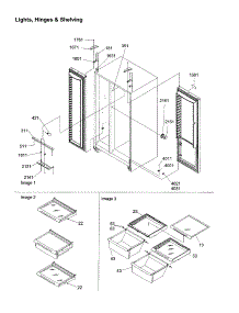 Lights, Hinges And Shelving parts for Kenmore Refrigerator 596.58634000 (59658634000, 596 58634000) from AppliancePartsPros.com