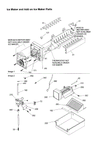 Icemaker And Add On Ice Maker parts for Kenmore Refrigerator 596.58634000 (59658634000, 596 58634000) from AppliancePartsPros.com