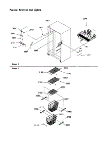 Freezer Shelves And Lights parts for Kenmore Refrigerator 596.58635890 (59658635890, 596 58635890) from AppliancePartsPros.com