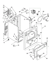 Cabinet Parts parts for Kenmore Dryer 110.67442600 (11067442600, 110 67442600) from AppliancePartsPros.com