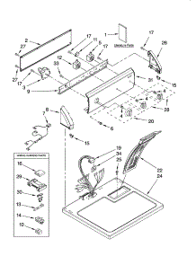 Top And Console Parts parts for Kenmore Dryer 110.67622600 (11067622600, 110 67622600) from AppliancePartsPros.com
