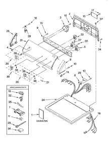 Top And Console Parts parts for Kenmore Dryer 110.67741600 (11067741600, 110 67741600) from AppliancePartsPros.com