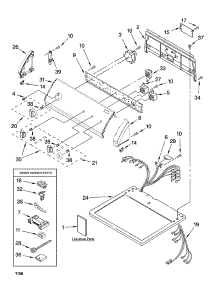 Top And Console Parts parts for Kenmore Dryer 110.67751600 (11067751600, 110 67751600) from AppliancePartsPros.com