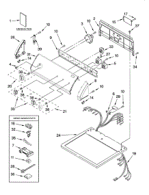 Top And Console Parts parts for Kenmore Dryer 110.67761600 (11067761600, 110 67761600) from AppliancePartsPros.com