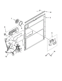 Door And Latch Parts parts for Kenmore Dishwasher 665.13742K600 (66513742K600, 665 13742K600) from AppliancePartsPros.com