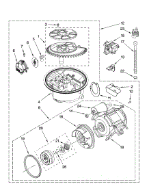 Pump And Motor Parts parts for Kenmore Dishwasher 665.13742K600 (66513742K600, 665 13742K600) from AppliancePartsPros.com