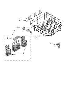 Lower Rack Parts parts for Kenmore Dishwasher 665.13742K600 (66513742K600, 665 13742K600) from AppliancePartsPros.com