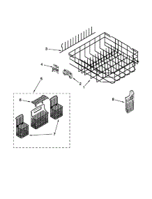 Lower Rack Parts parts for Kenmore Dishwasher 665.13743K604 (66513743K604, 665 13743K604) from AppliancePartsPros.com