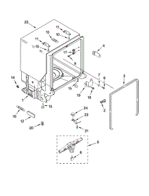 Tub And Frame Parts parts for Kenmore Dishwasher 665.13744K600 (66513744K600, 665 13744K600) from AppliancePartsPros.com