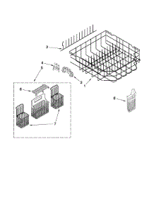 Lower Rack Parts parts for Kenmore Dishwasher 665.13744K603 (66513744K603, 665 13744K603) from AppliancePartsPros.com