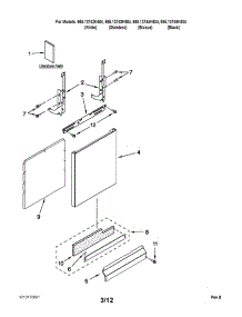 Door And Panel Parts parts for Kenmore Dishwasher 665.13744K604 (66513744K604, 665 13744K604) from AppliancePartsPros.com