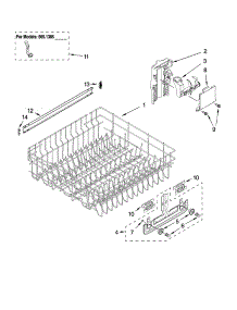 Upper Rack And Track Parts parts for Kenmore Dishwasher 665.13752K602 (66513752K602, 665 13752K602) from AppliancePartsPros.com