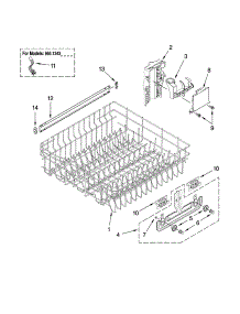 Upper Rack And Track Parts parts for Kenmore Dishwasher 665.13753K603 (66513753K603, 665 13753K603) from AppliancePartsPros.com
