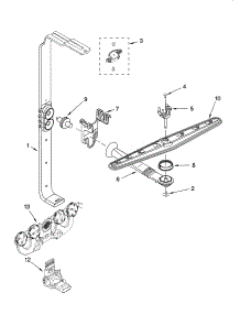 Upper Wash And Rinse Parts parts for Kenmore Dishwasher 665.13754K601 (66513754K601, 665 13754K601) from AppliancePartsPros.com