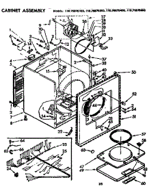 Cabinet Assembly parts for Kenmore Dryer 110.76875100 (11076875100, 110 76875100) from AppliancePartsPros.com