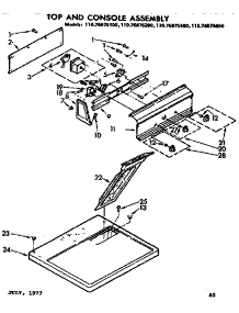 Top And Console Assembly parts for Kenmore Dryer 110.76875200 (11076875200, 110 76875200) from AppliancePartsPros.com