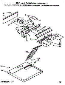 Top And Console Assembly parts for Kenmore Dryer 110.76876100 (11076876100, 110 76876100) from AppliancePartsPros.com