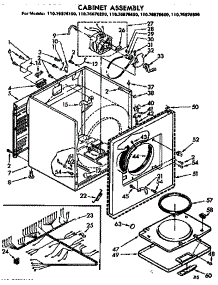 Cabinet Assembly parts for Kenmore Dryer 110.76876800 (11076876800, 110 76876800) from AppliancePartsPros.com