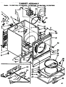 Cabinet Assembly parts for Kenmore Dryer 110.76877400 (11076877400, 110 76877400) from AppliancePartsPros.com