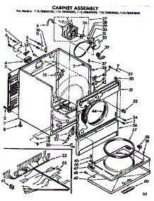 Cabinet Assembly parts for Kenmore Dryer 110.76880600 (11076880600, 110 76880600) from AppliancePartsPros.com
