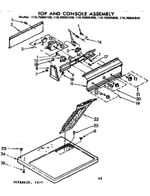 Top And Console Assembly parts for Kenmore Dryer 110.76884400 (11076884400, 110 76884400) from AppliancePartsPros.com
