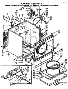 Cabinet Assembly parts for Kenmore Dryer 110.76884800 (11076884800, 110 76884800) from AppliancePartsPros.com