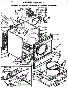 Cabinet Assembly parts for Kenmore Dryer 110.76885200 (11076885200, 110 76885200) from AppliancePartsPros.com