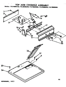 Top And Console Assembly parts for Kenmore Dryer 110.76886100 (11076886100, 110 76886100) from AppliancePartsPros.com