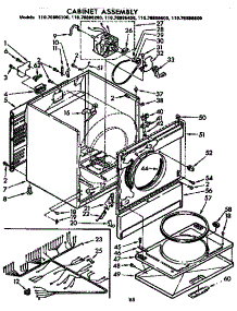 Cabinet A-Sembly parts for Kenmore Dryer 110.76886400 (11076886400, 110 76886400) from AppliancePartsPros.com