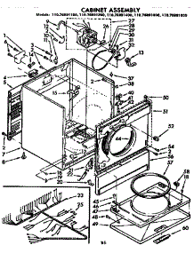 Cabinet Assembly parts for Kenmore Dryer 110.76891200 (11076891200, 110 76891200) from AppliancePartsPros.com