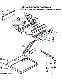 Top And Console Assembly parts for Kenmore Dryer 110.76891600 (11076891600, 110 76891600) from AppliancePartsPros.com