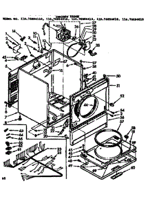 Cabinet Parts parts for Kenmore Dryer 110.76894610 (11076894610, 110 76894610) from AppliancePartsPros.com
