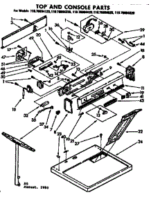 Top And Console Parts parts for Kenmore Dryer 110.76894620 (11076894620, 110 76894620) from AppliancePartsPros.com