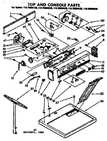 Top And Console Parts parts for Kenmore Dryer 110.76894830 (11076894830, 110 76894830) from AppliancePartsPros.com