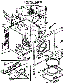 Cabinet Parts parts for Kenmore Dryer 110.76950100 (11076950100, 110 76950100) from AppliancePartsPros.com