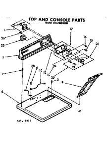 Top And Console Parts parts for Kenmore Dryer 110.76950100 (11076950100, 110 76950100) from AppliancePartsPros.com