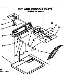 Top And Console Parts parts for Kenmore Dryer 110.76950110 (11076950110, 110 76950110) from AppliancePartsPros.com