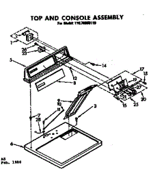 Top And Console Assembly parts for Kenmore Dryer 110.76955110 (11076955110, 110 76955110) from AppliancePartsPros.com