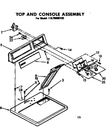 Top And Console Assembly parts for Kenmore Dryer 110.76955120 (11076955120, 110 76955120) from AppliancePartsPros.com