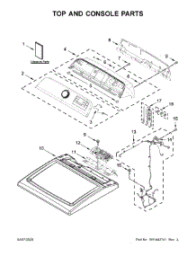 Top And Console Parts parts for Kenmore Dryer 110.61112020 (11061112020, 110 61112020) from AppliancePartsPros.com