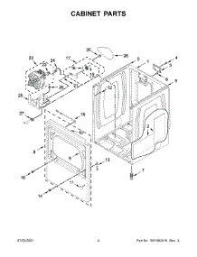 Cabinet Parts parts for Kenmore Dryer 110.61112022 (11061112022, 110 61112022) from AppliancePartsPros.com