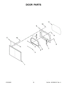 Door Parts parts for Kenmore Dryer 110.61112022 (11061112022, 110 61112022) from AppliancePartsPros.com