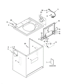 Top And Cabinet Parts parts for Kenmore Washer 110.22952100 (11022952100, 110 22952100) from AppliancePartsPros.com