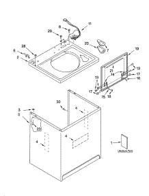 Top And Cabinet Parts parts for Kenmore Washer 110.22956101 (11022956101, 110 22956101) from AppliancePartsPros.com