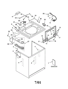 Top And Cabinet parts for Kenmore Washer 110.22972101 (11022972101, 110 22972101) from AppliancePartsPros.com