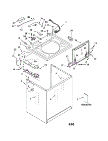 Top And Cabinet parts for Kenmore Washer 110.22974103 (11022974103, 110 22974103) from AppliancePartsPros.com