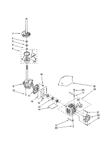 Brake / Clutch / Gearcase / Motor / Pump parts for Kenmore Washer 110.22982103 (11022982103, 110 22982103) from AppliancePartsPros.com