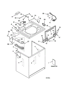 Top And Cabinet parts for Kenmore Washer 110.22996101 (11022996101, 110 22996101) from AppliancePartsPros.com